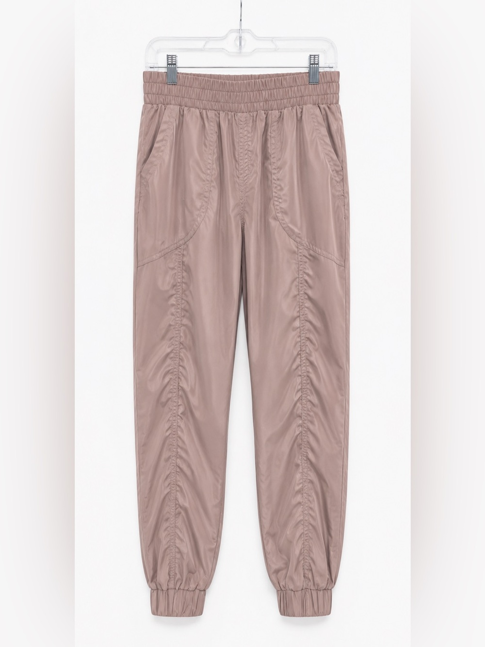 Forever 21 Taupe Elastic-Waist Silky Jogger Pants
